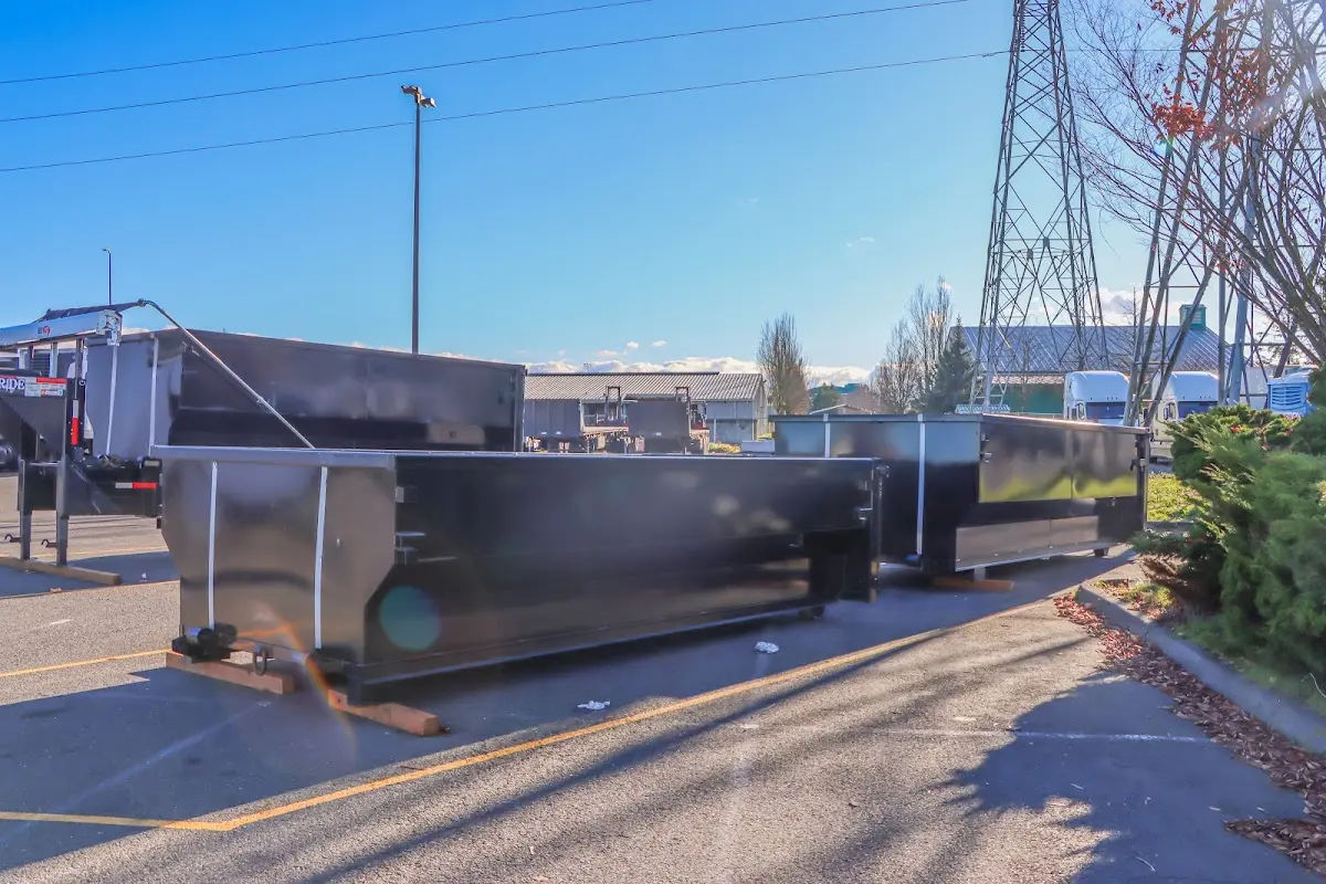 Roll-off dumpster ready for waste disposal at job site for Residential Dumpster Rental in McGregor